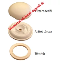 Vízhatlan leszorító kupak tömítéssel, fehér